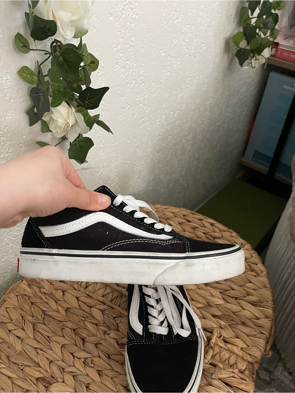 Vans Black & White Old Skool Skate Sneakers - Picture 2 of 8